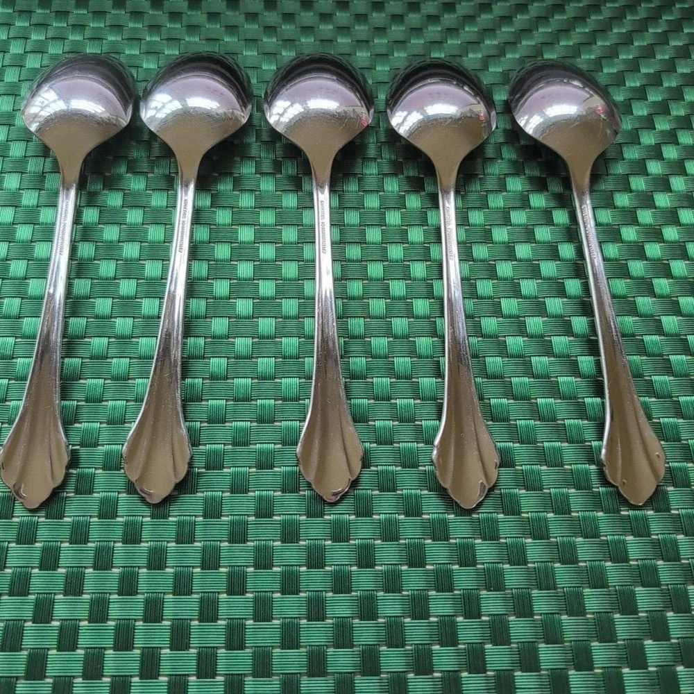 Oneida CLARETTE Soup Spoons Lot of 5 Community Betty Crocker Stainless USA Vtg